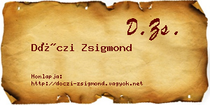 Dóczi Zsigmond névjegykártya