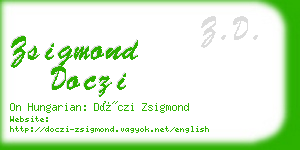 zsigmond doczi business card